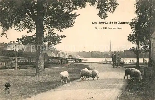 AK / Ansichtskarte Livet_Cote_d_Emeraude Ecluse de Livet Bords de la Rance des moutons 