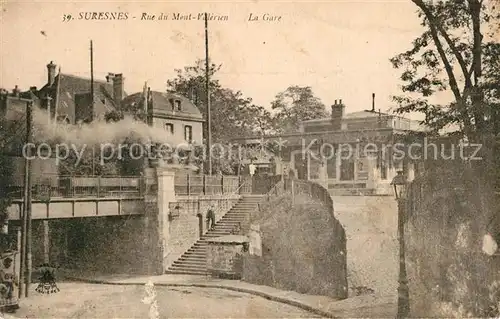 AK / Ansichtskarte Suresnes Rue du Mont Villerien La Gare Suresnes