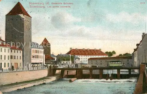 AK / Ansichtskarte Strassburg_Bergstrasse Gedeckte Bruecken Ponts couverts Strassburg_Bergstrasse