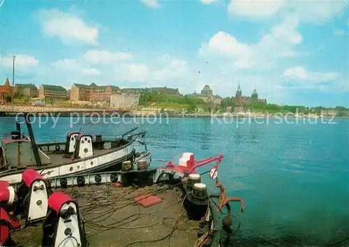 AK / Ansichtskarte Szczecin_Stettin Panorama Fischerboote Szczecin_Stettin