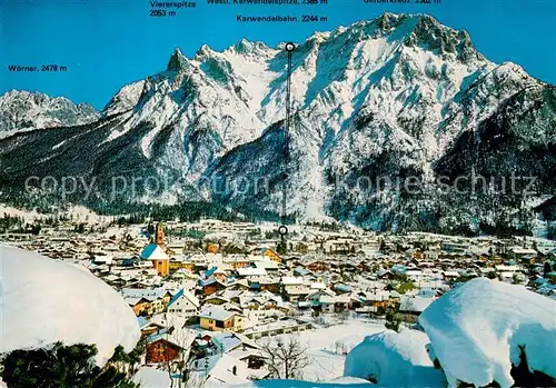 AK / Ansichtskarte Mittenwald_Bayern Karwendelgebirge Winterlandschaft Mittenwald Bayern