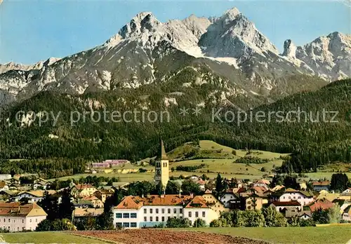 AK / Ansichtskarte Saalfelden_Steinernes_Meer Panorama Kirche Saalfelden_Steinernes