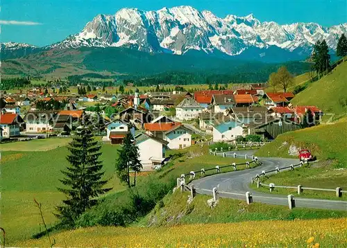 AK / Ansichtskarte Wallgau Panorama Wettersteinwand Wallgau