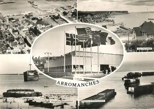 Arromanches les Bains Vue generale Vue densemble Vestiges du Deberquement Pontons de Debarquement Arromanches les Bains