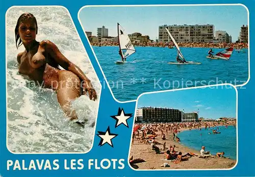 AK / Ansichtskarte Palavas les Flots_Herault Station accueillante Plage Jeune Femme Palavas les Flots_Herault