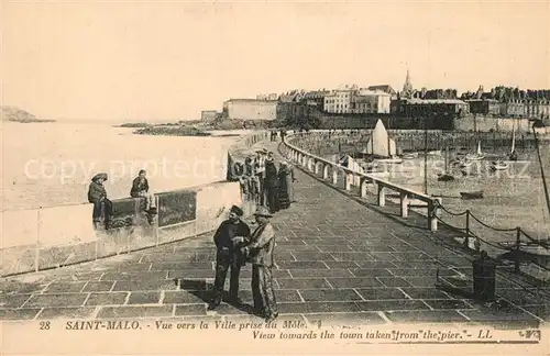 AK / Ansichtskarte Saint Malo_Ille et Vilaine_Bretagne Vue vers la ville prise du mole Saint Malo_Ille et Vilaine