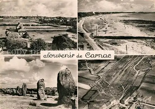 AK / Ansichtskarte Carnac_Morbihan Vue panoramique Plage Rochers vue aerienne Carnac Morbihan