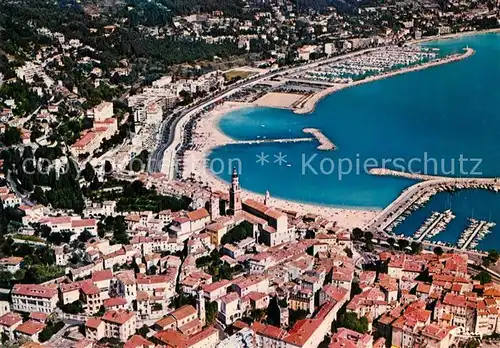 AK / Ansichtskarte Menton_Alpes_Maritimes Vue generale aerienne Menton_Alpes_Maritimes