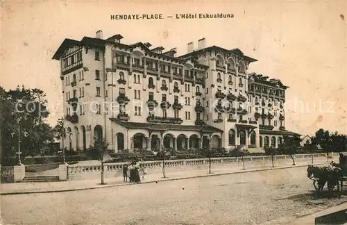 AK / Ansichtskarte Hendaye_Pyrenees_Atlantiques Plage Hotel Eskualduna Hendaye_Pyrenees