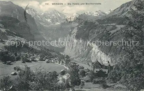 AK / Ansichtskarte Wengen_BE Hotels Breithornkette Wengen_BE