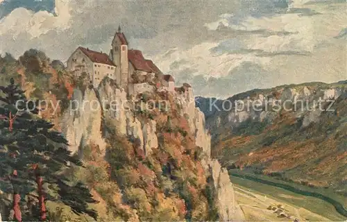 AK / Ansichtskarte Schloss_Werenwag Panorama Kuenstlerkarte  Schloss Werenwag