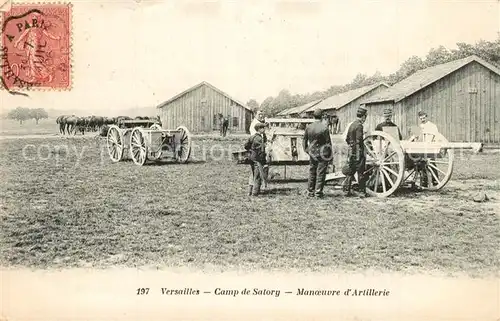 AK / Ansichtskarte Versailles_Yvelines Camp de Satory Manoeuvre d Artillerie Versailles_Yvelines