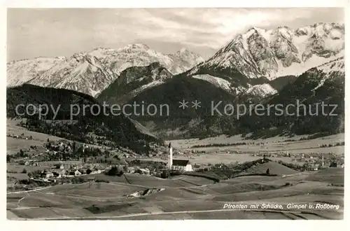 AK / Ansichtskarte Pfronten Panorama Schlicke Gimpel und Rossberg Pfronten