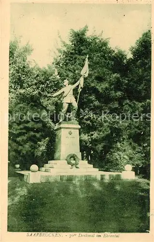 AK / Ansichtskarte Saarbruecken 70e Denkmal im Ehrental Saarbruecken