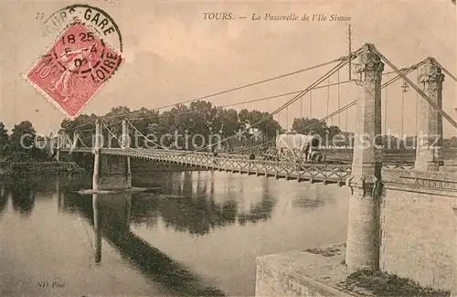 AK / Ansichtskarte Tours_Indre et Loire Passerelle de l Ile Simon Tours Indre et Loire