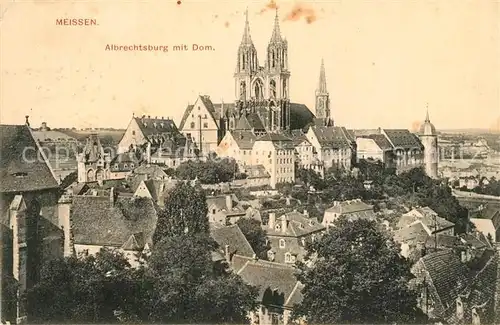 AK / Ansichtskarte Meissen_Elbe_Sachsen Albrechtsburg mit Dom Meissen_Elbe_Sachsen