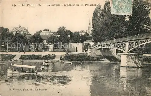 AK / Ansichtskarte Le_Perreux sur Marne La Mairie Eglise Passerelle Le_Perreux sur Marne