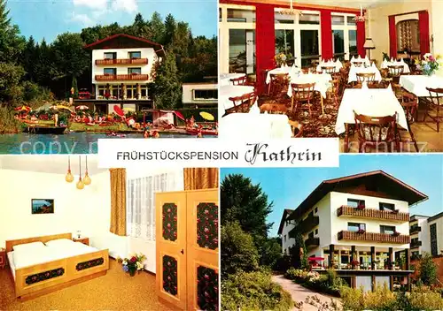 AK / Ansichtskarte Velden_Woerthersee Pension Kathrin Gastraum Fremdenzimmer Velden Woerthersee