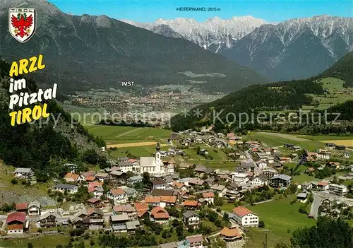 AK / Ansichtskarte Arzl_Pitztal Fliegeraufnahme mit Heiterwand Arzl Pitztal