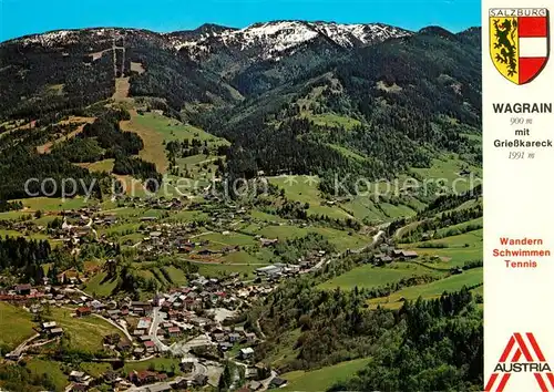 AK / Ansichtskarte Wagrain_Salzburg Fliegeraufnahme mit Griesskareck Wagrain Salzburg