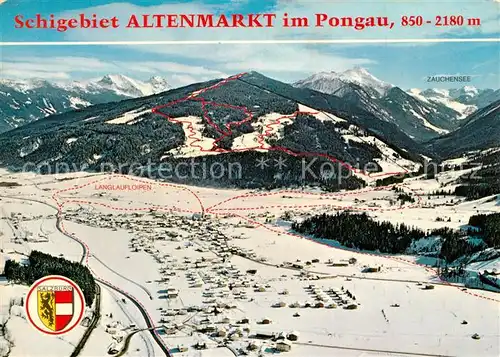 AK / Ansichtskarte Altenmarkt_Pongau Fliegeraufnahme mit Schischaukel Radstadt Altenmarkt Altenmarkt Pongau