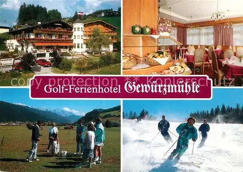 AK / Ansichtskarte Radstadt Golfhotel Gewuerzmuehle Restaurant Golfplatz Skipiste Radstadt