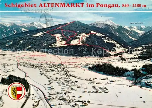 AK / Ansichtskarte Altenmarkt_Pongau Fliegeraufnahme mit Schischaukel Radstadt Altenmarkt Pongau