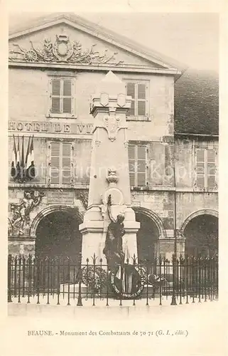 AK / Ansichtskarte Beaune_Cote_d_Or_Burgund Monument des Combattants de 70 71 Beaune_Cote_d_Or_Burgund