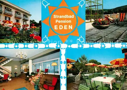 AK / Ansichtskarte Baden_Wien Strandbad Pension Eden Terrasse Foyer Baden_Wien