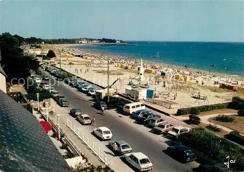 AK / Ansichtskarte Carnac_Plage La grande plage et le boulevard de mer vers la pointe Churchill vus du Britannia Carnac_Plage