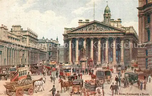 AK / Ansichtskarte London Royal Exchange and Bank London