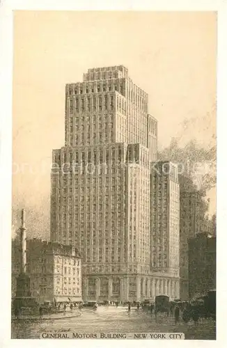 AK / Ansichtskarte New_York_City General Motors Building Illustration New_York_City