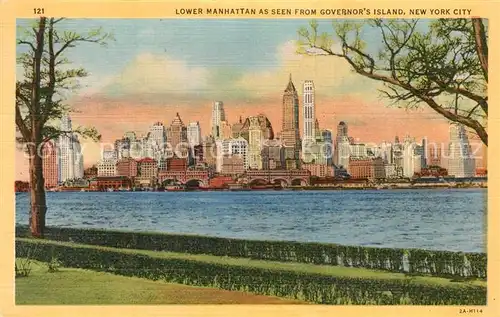 AK / Ansichtskarte New_Orleans_Louisiana Lower Manhattan as seen from Governor s Island Litho 