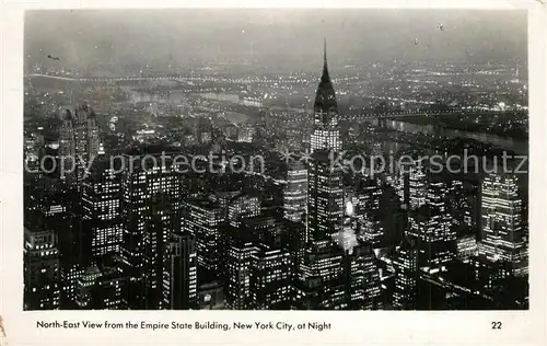 AK / Ansichtskarte New_York_City North east view from the Empire State Building at night New_York_City