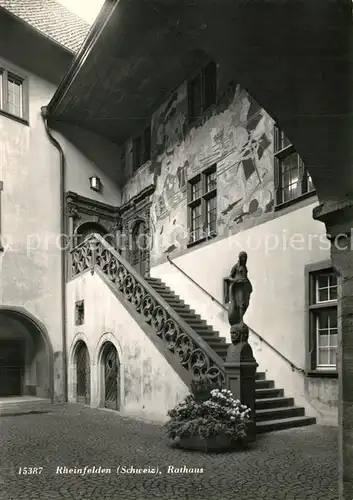 AK / Ansichtskarte Rheinfelden_AG Rathaus Treppe Fassadenmalerei Rheinfelden AG