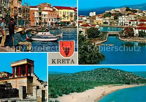 AK / Ansichtskarte Kreta_Crete Hafen Fischerdorf Strand Tempel Antike Staette Kreta Crete
