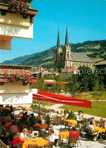 AK / Ansichtskarte St_Johann_Pongau Restaurant Terrasse Stadtpark Kirche St_Johann_Pongau