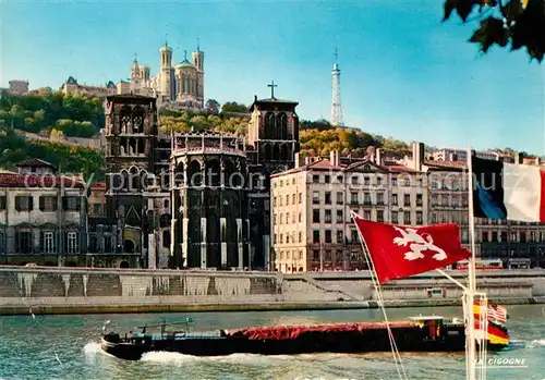 AK / Ansichtskarte Lyon_France La Saone Eglise Primatale Saint Jean Collin de Fourviere Lyon France