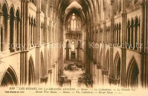 AK / Ansichtskarte Reims_Champagne_Ardenne Ruines Grande Guerre Cathedrale  Reims_Champagne_Ardenne