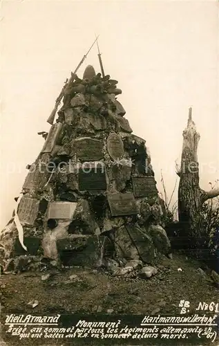 AK / Ansichtskarte Vieil_Armand_Hartmannswillerkopf Monument Soldatenfriedhof Vieil_Armand