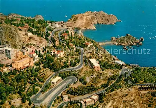 AK / Ansichtskarte Taormina_Sizilien Isola Bella Vue aerienne Taormina Sizilien