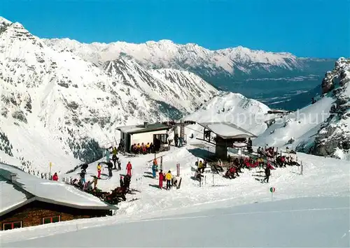 AK / Ansichtskarte Neustift_Stubaital_Tirol Schiparadies Schlickeralm Sennjoch Blick gegen Karwendelgebirge Neustift_Stubaital_Tirol