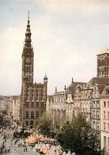 AK / Ansichtskarte Gdansk Dlugi Targ i Ulica Dluga Ratusz Muzeum Historii Miasta Gdanska Gdansk