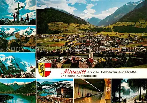 AK / Ansichtskarte Mittersill_Oberpinzgau Kitzsteinhorn Tauernkraftwerke Kaprun Grossglockner Zell am See Weisssee Felbertauerntunnel Krimmler Wasserfaelle Mittersill Oberpinzgau