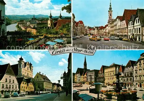 AK / Ansichtskarte Steyr_Enns_Oberoesterreich Stadtplatz Blick vom Tabor Caf Steyr_Enns