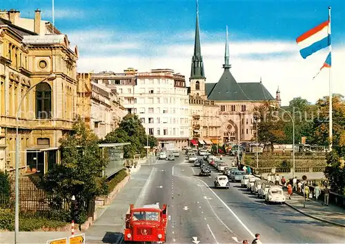 AK / Ansichtskarte Luxembourg_Luxemburg Boulevard Roosevelt Place de la Constitution et Cathedrale Luxembourg Luxemburg