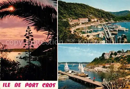 AK / Ansichtskarte Ile_de_Port Cros Coucher de soleil sur l ile Port et Fort du Moulin Ile_de_Port Cros