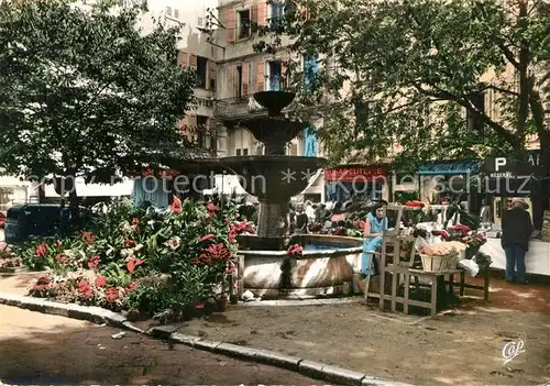 AK / Ansichtskarte Grasse_Alpes_Maritimes Place aux Aires et la vieille fontaine Grasse_Alpes_Maritimes