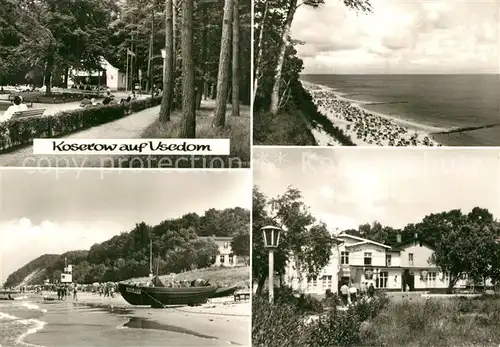 AK / Ansichtskarte Koserow_Ostseebad_Usedom Kurpark Kelch s Speisegaststaette Strand Kueste Koserow_Ostseebad_Usedom