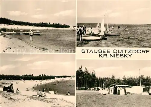 AK / Ansichtskarte Quitzdorf_See Stausee Badestrand Campingplatz 